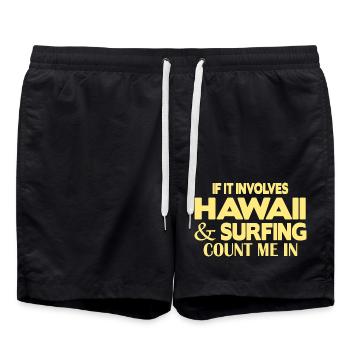 Hawaii Surfing - Badeshorts - Schwarz - Vorne - AI Model Male 185 light (185cm)