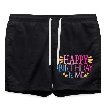 Happy Birthday To Me Cool Birthday Party Gift - Swim Trunks - black - Front - AI Model Male 185 light (185cm)