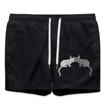 Couple Cats Équipe Amis - Short de bain - noir - Devant - AI Model Male 185 light (185cm)