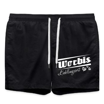 Worbis - Lieblingsort mit Stadtnamen - Badeshorts - Schwarz - Vorne - AI Model Male 185 light (185cm)