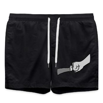 Katze Brofist Fist Pump - Badeshorts - Schwarz - Vorne - AI Model Male 185 light (185cm)