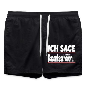 Ich sage Dankeschön für einen Kollege oder - Badeshorts - Schwarz - Vorne - AI Model Male 185 light (185cm)