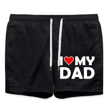 I love my dad - Short de bain - noir - Devant - AI Model Male 185 light (185cm)