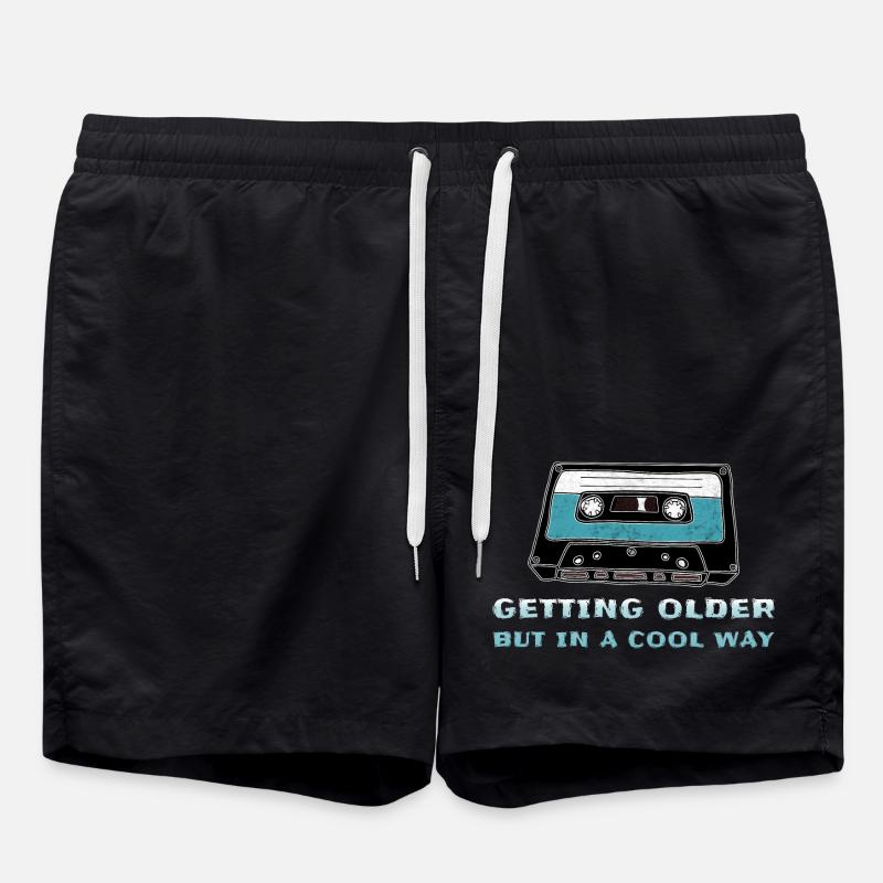 Retro Cassette - Swim Trunks - black