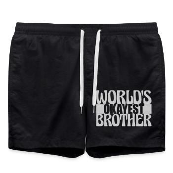 Family Worlds okayest Brother - Swim Trunks - black - Front - AI Model Male 185 light (185cm)