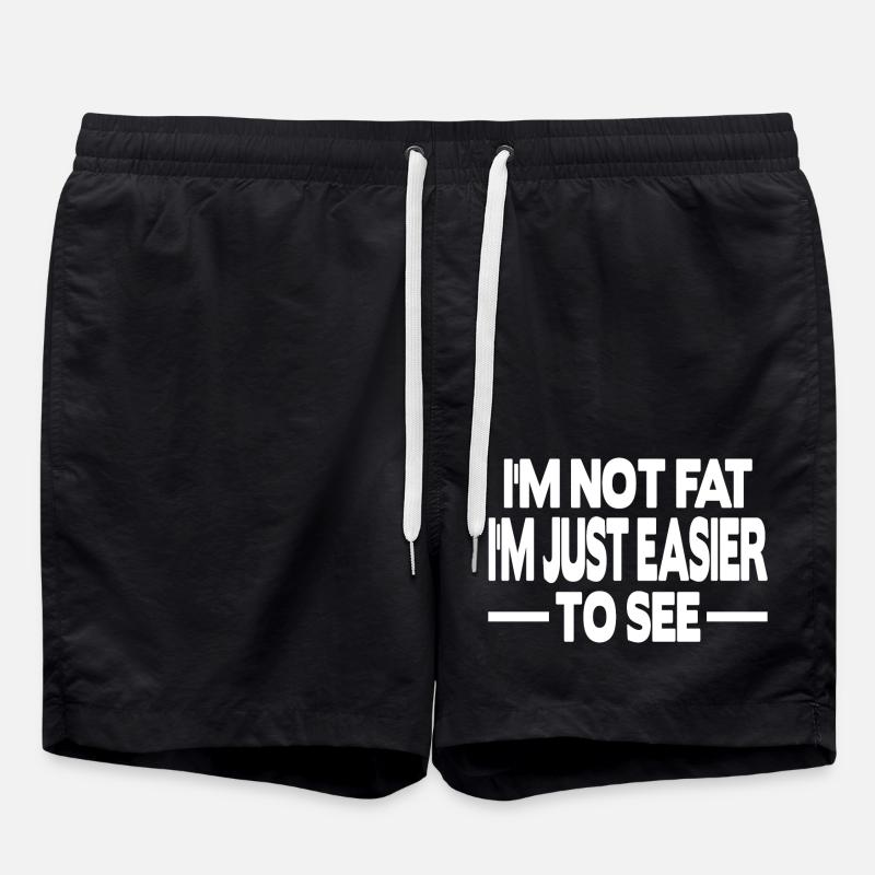 I'm not fat I'm just - Swim Trunks - black