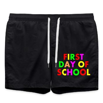 First day of school - Short de bain - noir - Devant - AI Model Male 185 light (185cm)