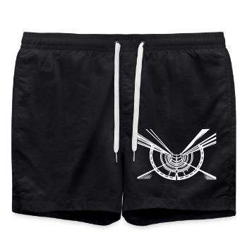 Lignes géométriques Hull Circle View - Short de bain - noir - Devant - AI Model Male 185 light (185cm)