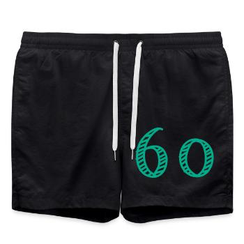 60 ANS. 60e ANNIVERSAIRE. ANNIVERSAIRE 60 ANS. 60 - Short de bain - noir - Devant - AI Model Male 185 light (185cm)