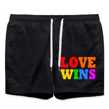 Love wins - Badeshorts - Schwarz - Vorne - AI Model Male 185 light (185cm)