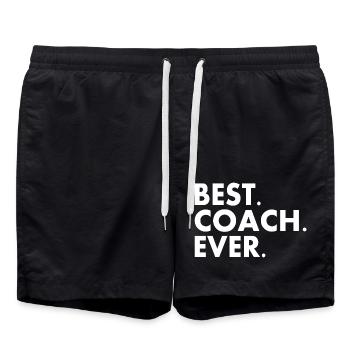 Best coach ever - Swim Trunks - black - Front - AI Model Male 185 light (185cm)