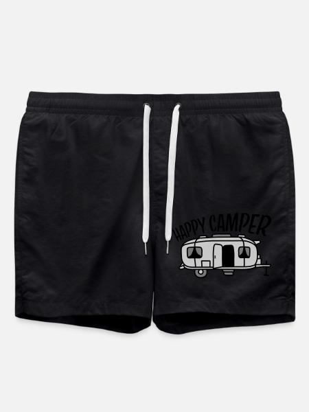 Happy Camper Camping Car - Swim Trunks - black