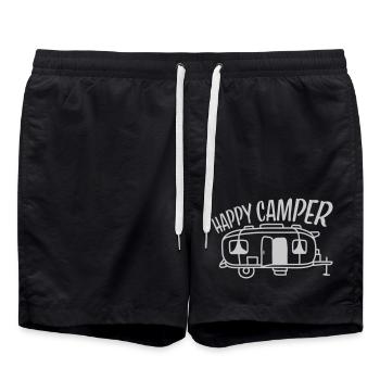 Camping-car Happy Camper Design - Short de bain - noir - Devant - AI Model Male 185 light (185cm)