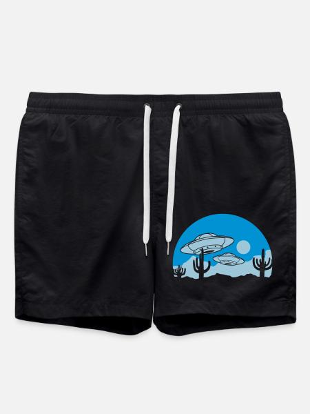 Desert UFO's Mystery Scene - Swim Trunks - black