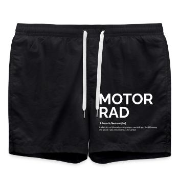Motorrad - Badeshorts - Schwarz - Vorne - AI Model Male 185 light (185cm)