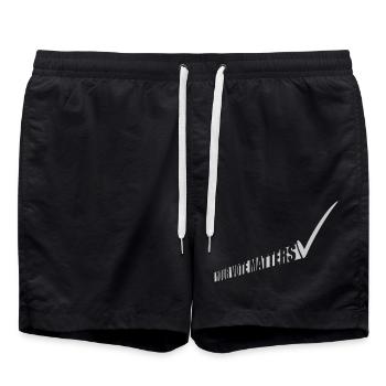 your vote matters quote - Swim Trunks - black - Front - AI Model Male 185 light (185cm)