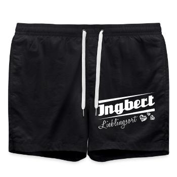 Ingbert - Lieblingsort mit Stadtnamen - Badeshorts - Schwarz - Vorne - AI Model Male 185 light (185cm)
