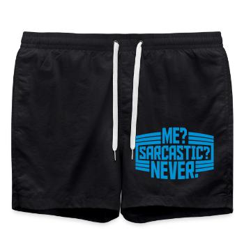 me sarcastic never quote - Swim Trunks - black - Front - AI Model Male 185 light (185cm)
