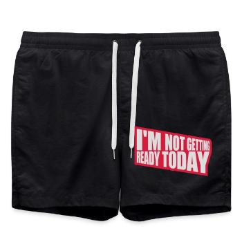 not getting ready today - Badeshorts - Schwarz - Vorne - AI Model Male 185 light (185cm)