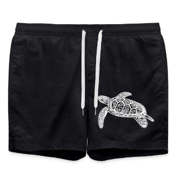 Small floating turtle - Swim Trunks - black - Front - AI Model Male 185 light (185cm)