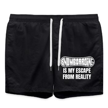 Snowboard Wintersport Snowboardfahrer Spruch - Badeshorts - Schwarz - Vorne - AI Model Male 185 light (185cm)