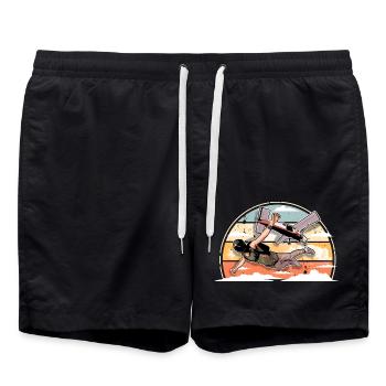 Parachute parachutiste parachutiste - Short de bain - noir - Devant - AI Model Male 185 light (185cm)