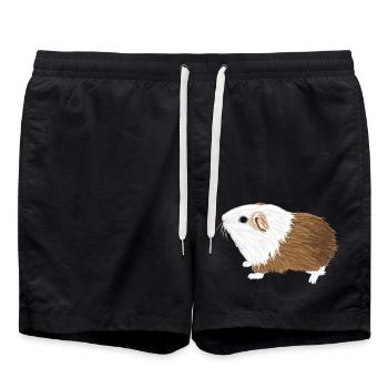 Design mit einem Glatthaar-Meerschweinchen 2 - Badeshorts - Schwarz - Vorne - AI Model Male 185 light (185cm)