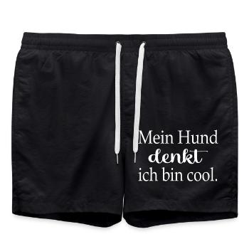 Mein Hund denkt ich bin cool - Badeshorts - Schwarz - Vorne - AI Model Male 185 light (185cm)