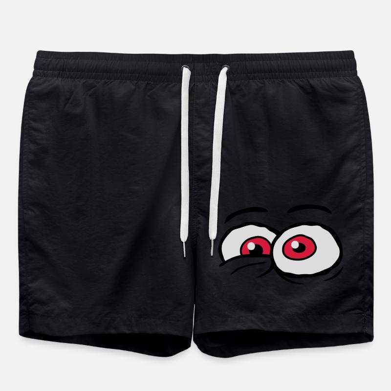 Comic Eyes Crazy Design - Short de bain - noir