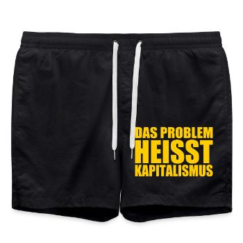 Das problem heisst kapitalismus - Badeshorts - Schwarz - Vorne - AI Model Male 185 light (185cm)