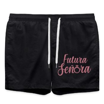 Futura Señora Engagement Bridal Shower Wedding - Swim Trunks - black - Front - AI Model Male 185 light (185cm)