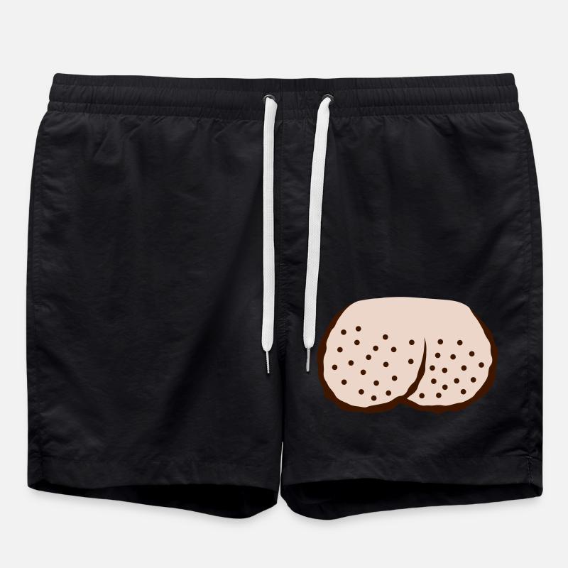 Shaved Eggs Testicles Comic - Swim Trunks - black