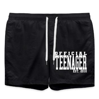 Official Teenager Est. 2010 Cool 13th Birthday - Short de bain - noir - Devant - AI Model Male 185 light (185cm)