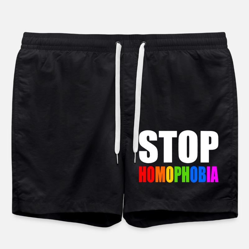 Stop homophobia - Short de bain - noir