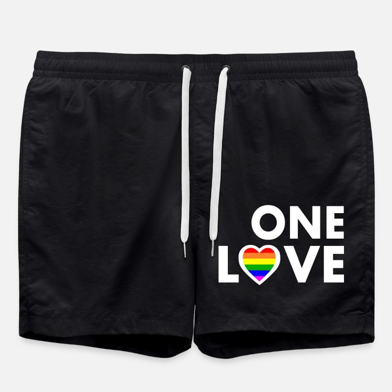 One love - Swim Trunks - black