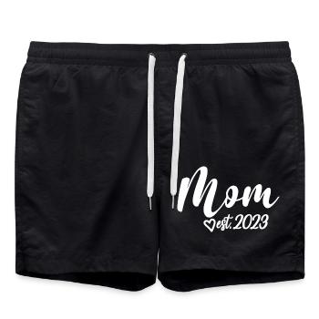 2023, Maman en devenir, annonce de grossesse - Short de bain - noir - Devant - AI Model Male 185 light (185cm)