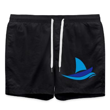 Segelboot - Badeshorts - Schwarz - Vorne - AI Model Male 185 light (185cm)