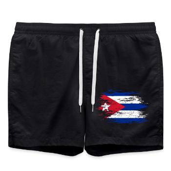 Drapeau cubain utilisé - Short de bain - noir - Devant - AI Model Male 185 light (185cm)