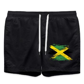 Drapeau de la Jamaïque utilisé - Short de bain - noir - Devant - AI Model Male 185 light (185cm)
