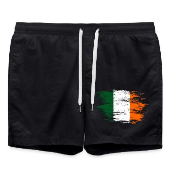 Drapeau de l’Irlande utilisé - Short de bain - noir - Devant - AI Model Male 185 light (185cm)