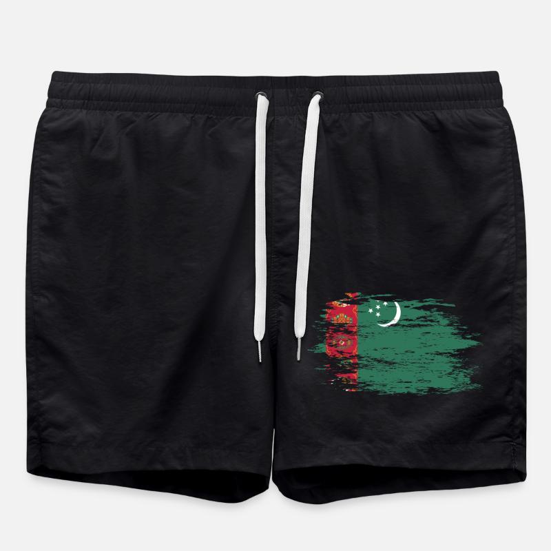 Turkmenistan flag - Swim Trunks - black