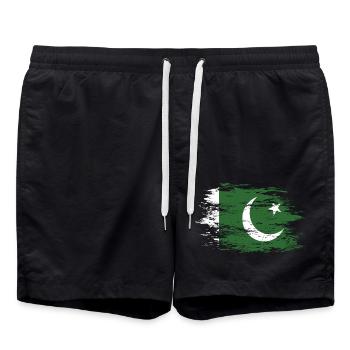 Drapeau pakistanais utilisé - Short de bain - noir - Devant - AI Model Male 185 light (185cm)