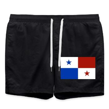 Panama Flagge - Badeshorts - Schwarz - Vorne - AI Model Male 185 light (185cm)