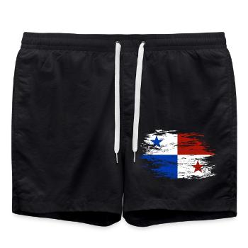 Panama Flagge used - Badeshorts - Schwarz - Vorne - AI Model Male 185 light (185cm)