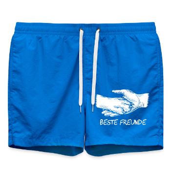 Hund und Herrchen, Beste Freunde Silhouette - Badeshorts - Cobalt blue - Vorne