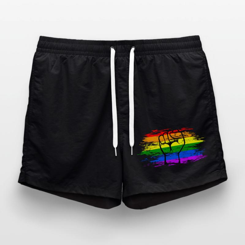 Poing de drapeau arc-en-ciel utilisé Short de bain