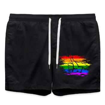 Rainbow Flag All Clear Icon Used - Swim Trunks - black - Front - AI Model Male 185 light (185cm)