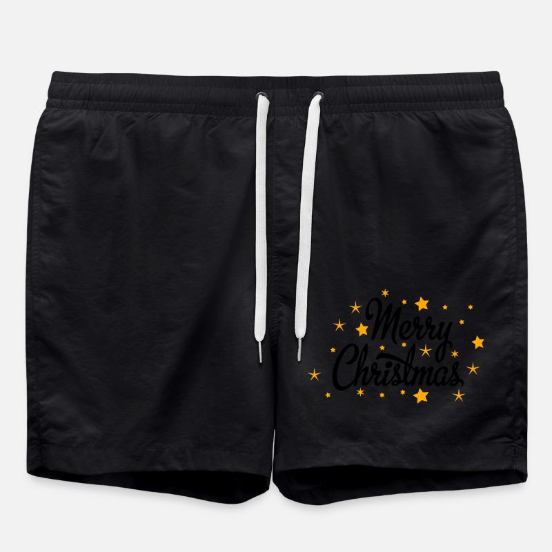 Merry Christmas - Badeshorts - Schwarz