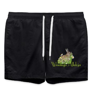 Happy Easter - Swim Trunks - black - Front - AI Model Male 185 light (185cm)