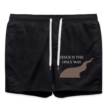 Jésus est le seul chemin Christ Kreuz Glaube Jésus - Short de bain - noir - Devant - AI Model Male 185 light (185cm)